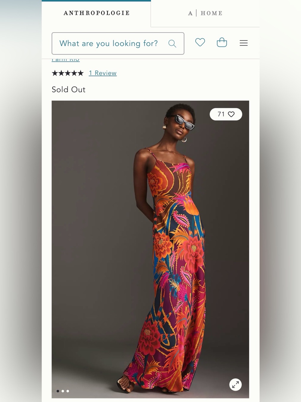FARM Rio Bold Floral Maxi Slip Dress in Orange, Pink, Blue - Picture 2 of 6